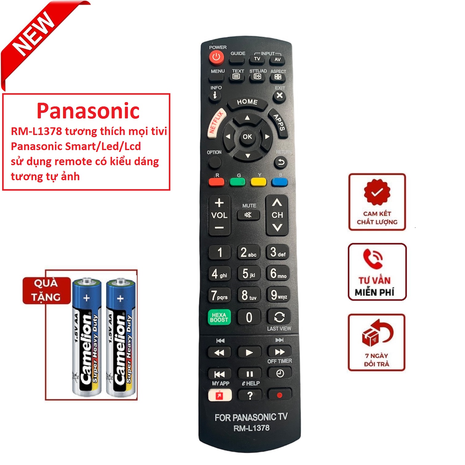 Điều khiển tivi Panasonic các dòng Smart Led Lcd TX-L32ET5B, TX-L32ET5E,