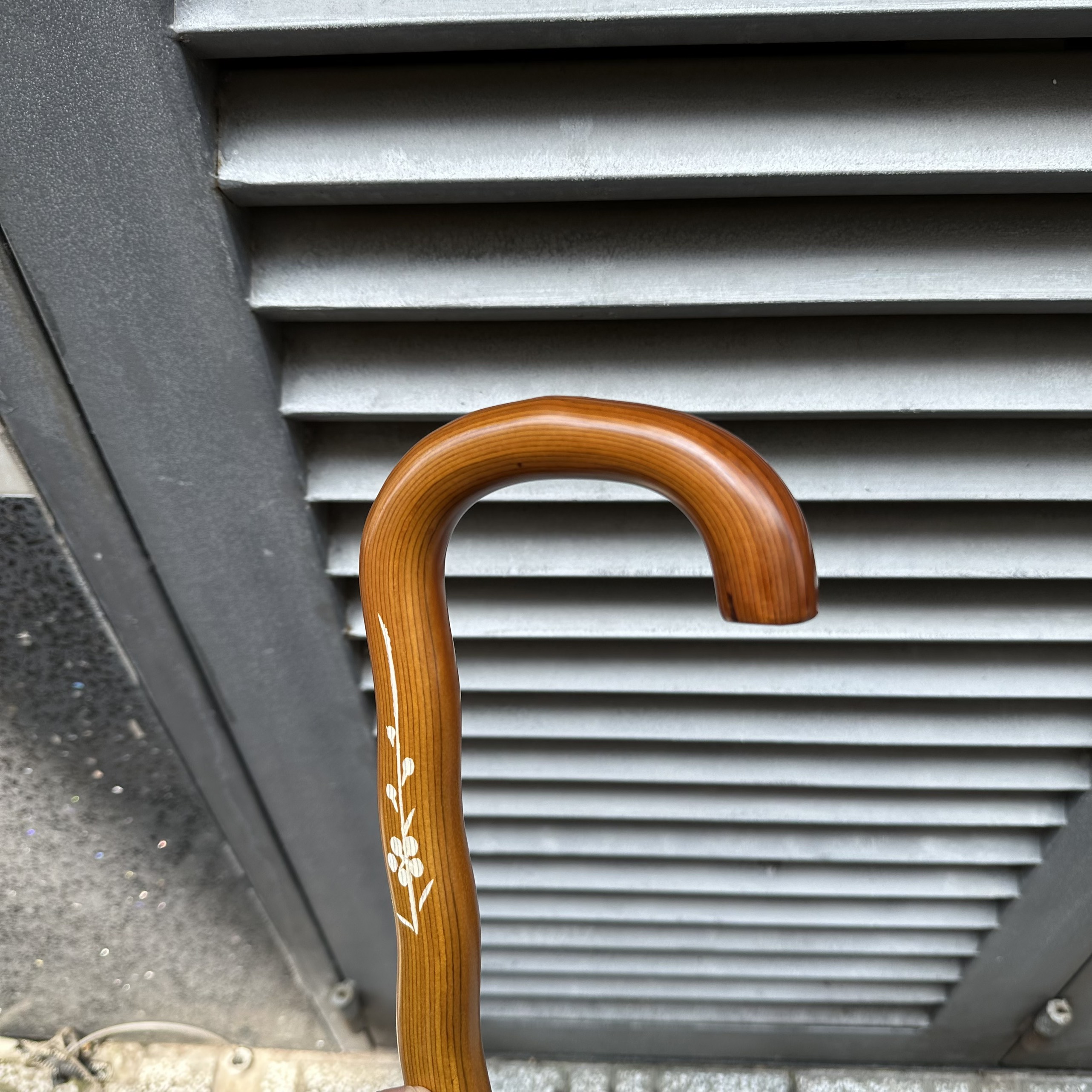 [Type 1] batoong wood stick for elder-wooden walking aid for elder-L handle-solid tree wood