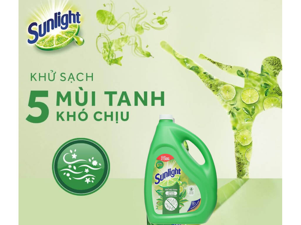 Nước rửa chén Sunlight trà xanh 3.6kg