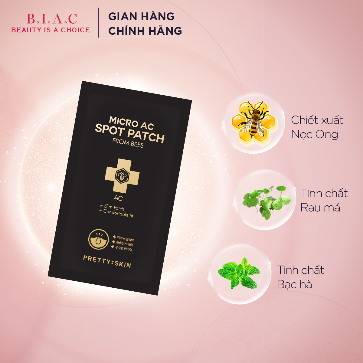 Miếng dán mụn PrettySkin AC Spot Patch From Bee