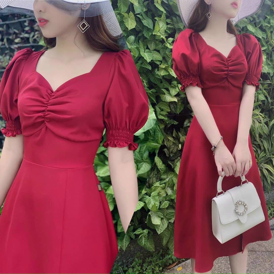 [HCM]Đầm Tay bồng Nhúm Ngực