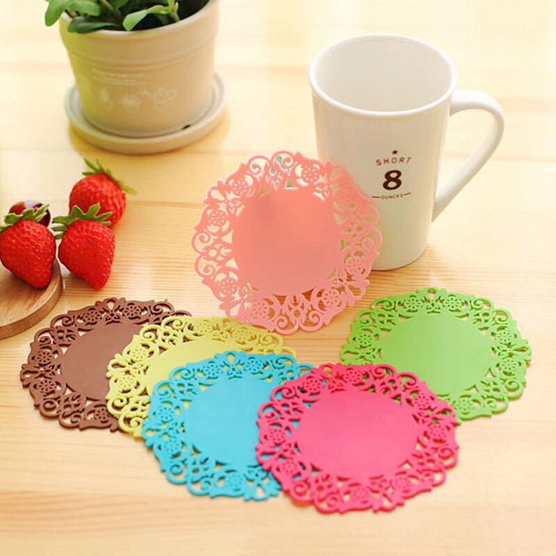 Set 10 lót ly silicon hình hoa văn