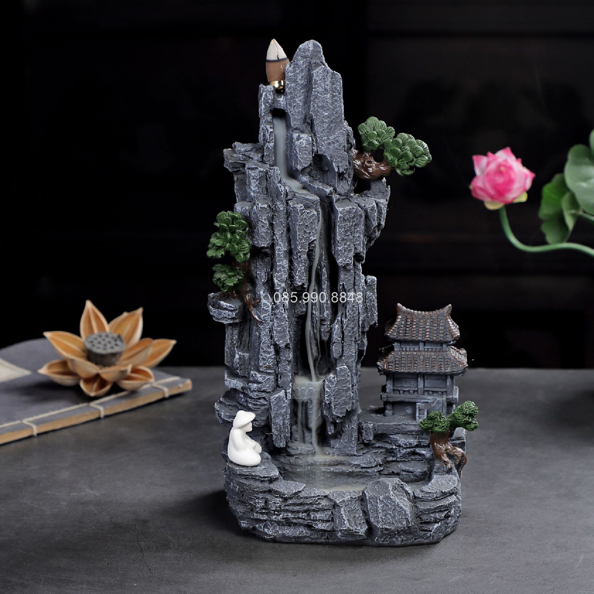 Thác Khói Trầm Hương, Thác Trầm Khói Ngược Hòn Non Bộ - Dùng tĩnh tâm, thiền định, cầu bình an, may mắn, tài lộc