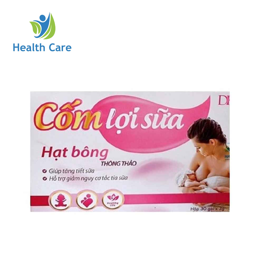 Cốm lợi sữa hạt bông thông thảo - Hộp 30 gói