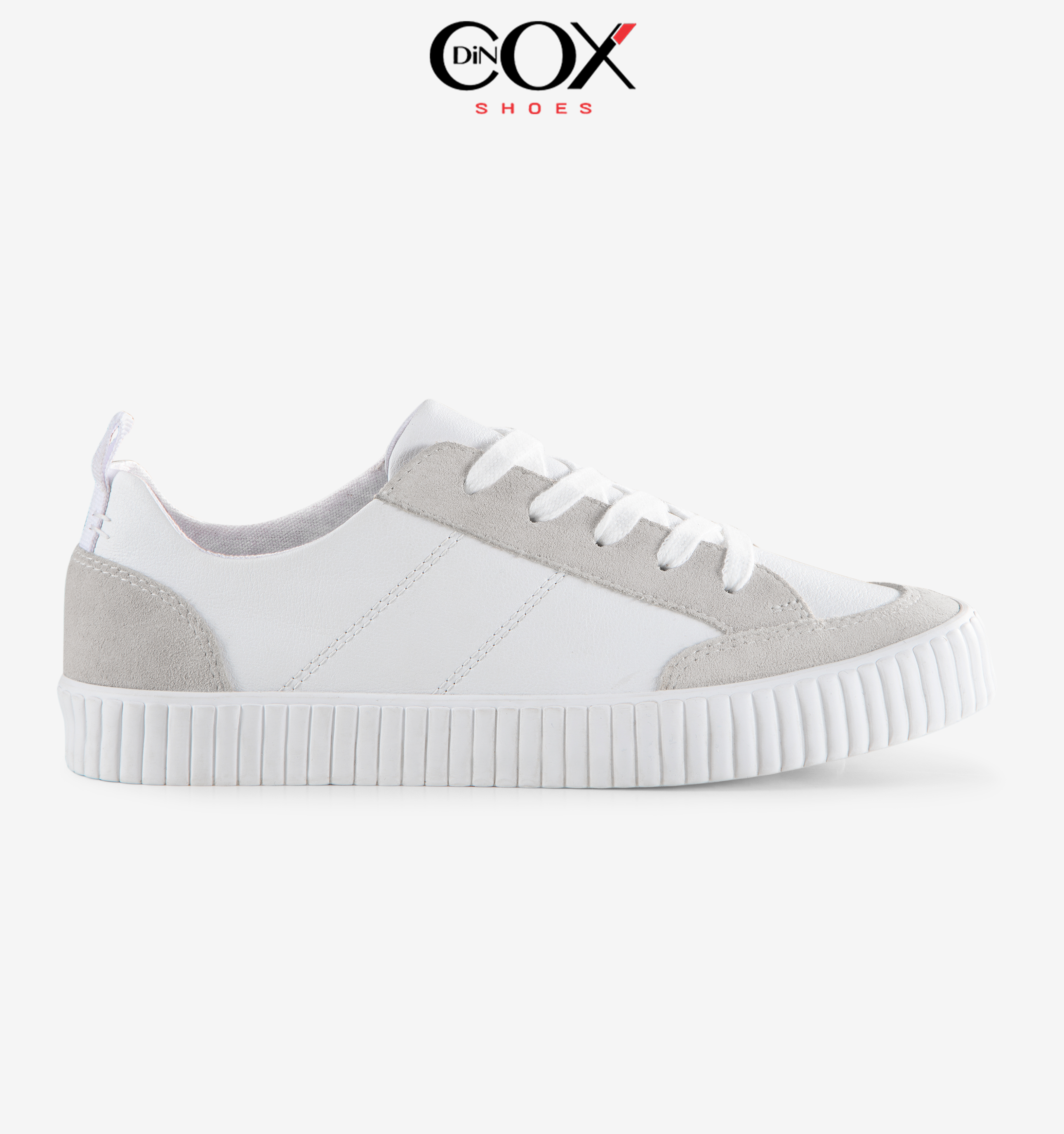 Giày Da Sneaker Nam Nữ E05 Off/White Dincox