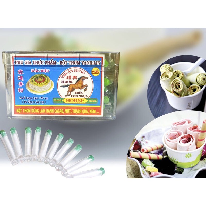 Bột Thơm vani Thuận Hưng (Hộp 100 ống) Đại lý Gạo Bà Hoa