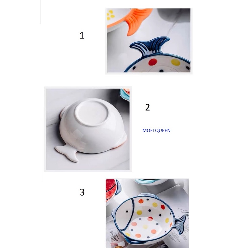 Bát sứ, Tô sứ hình cá màu cam dễ thương