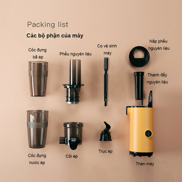 Máy ép trái cây tốc độ chậm cầm tay Mokkom MK-SJ001
