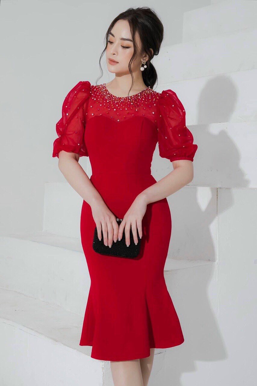 Đầm Body Đuôi Cá kết pha Lê - YB211076