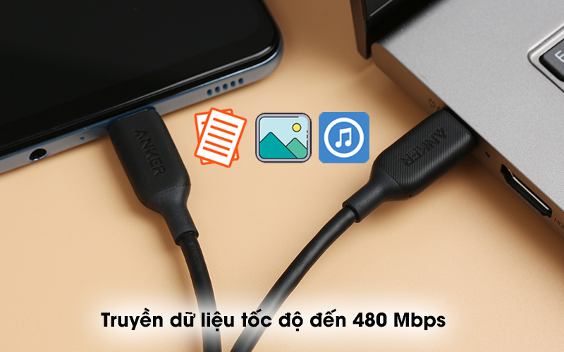 Cáp Type C - Type C 0.9m Anker PowerLine III A8852 Đen ( Like New )