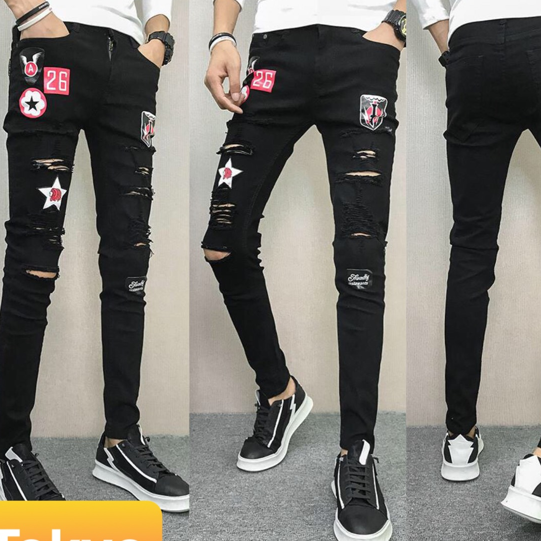 QUẦN BÒ QUẦN BAGGY JEAN NAM CHẤT BÒ ĐEN TRẮNG IN CHỮ NHẬT BẢN SÀNH ĐIỆU MỚI CAO CẤP 2024 MQU