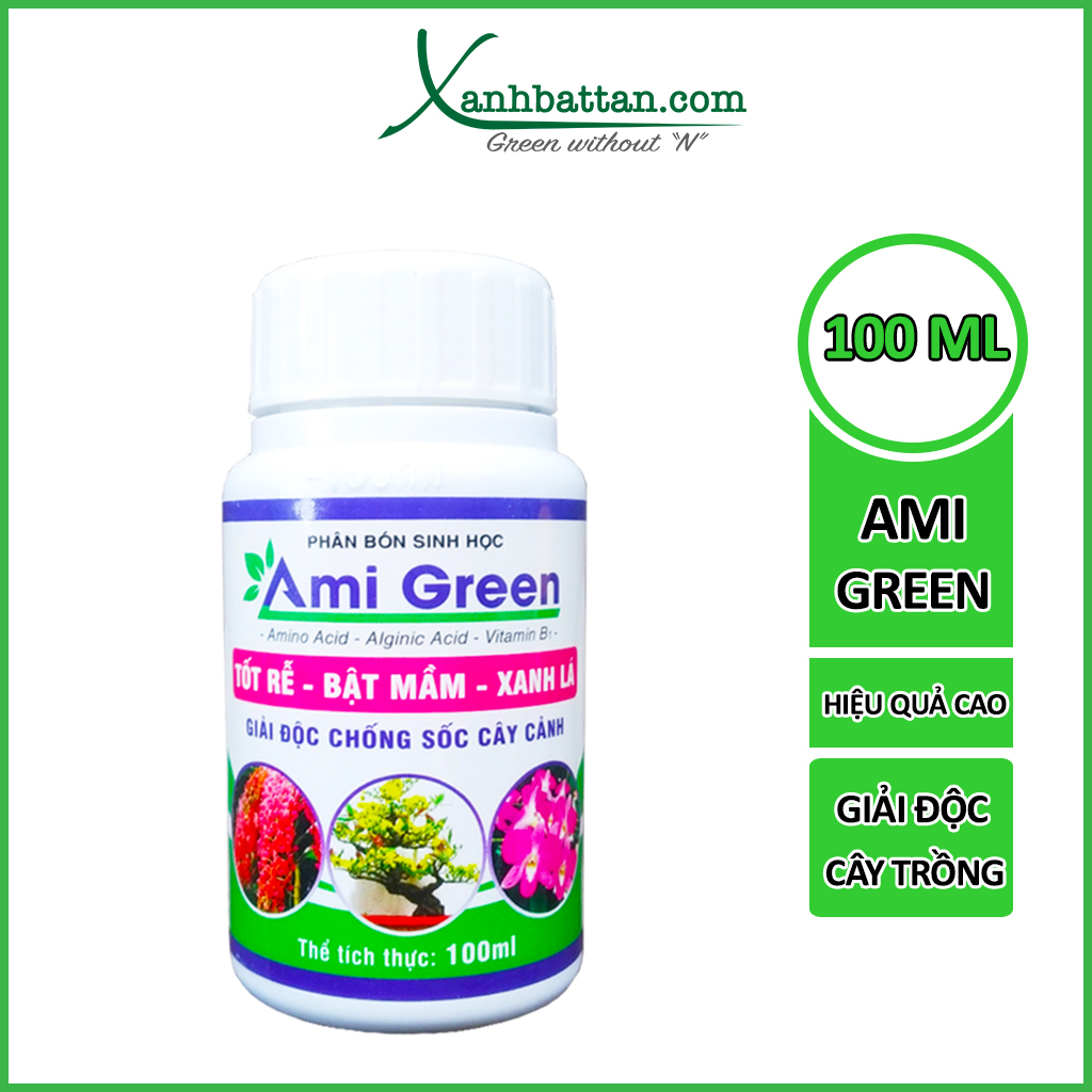 Ami green kích rễ - kích mầm - giải độc cây trồng chai 100 ml