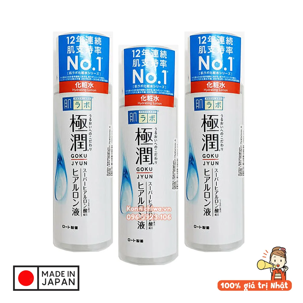 [Hàng Nhật] Nước hoa hồng HADALABO dưỡng ẩm cho mọi loại da | Lotion Hada Labo Gokujyun Hydrating 170ml cấp ẩm, dưỡng da sáng, mềm mịn