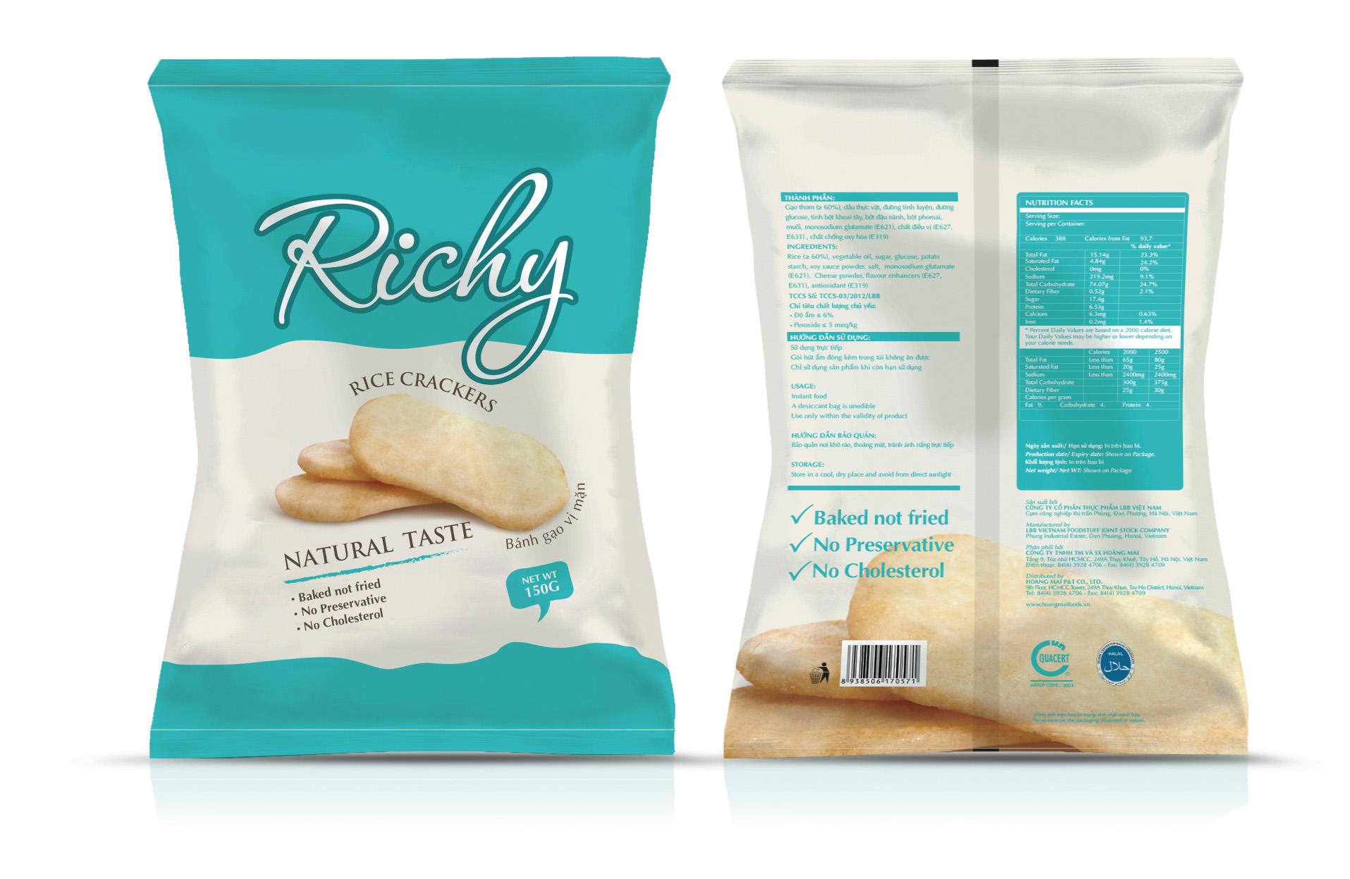 Bánh gạo Richy Plus vị mặn 105g
