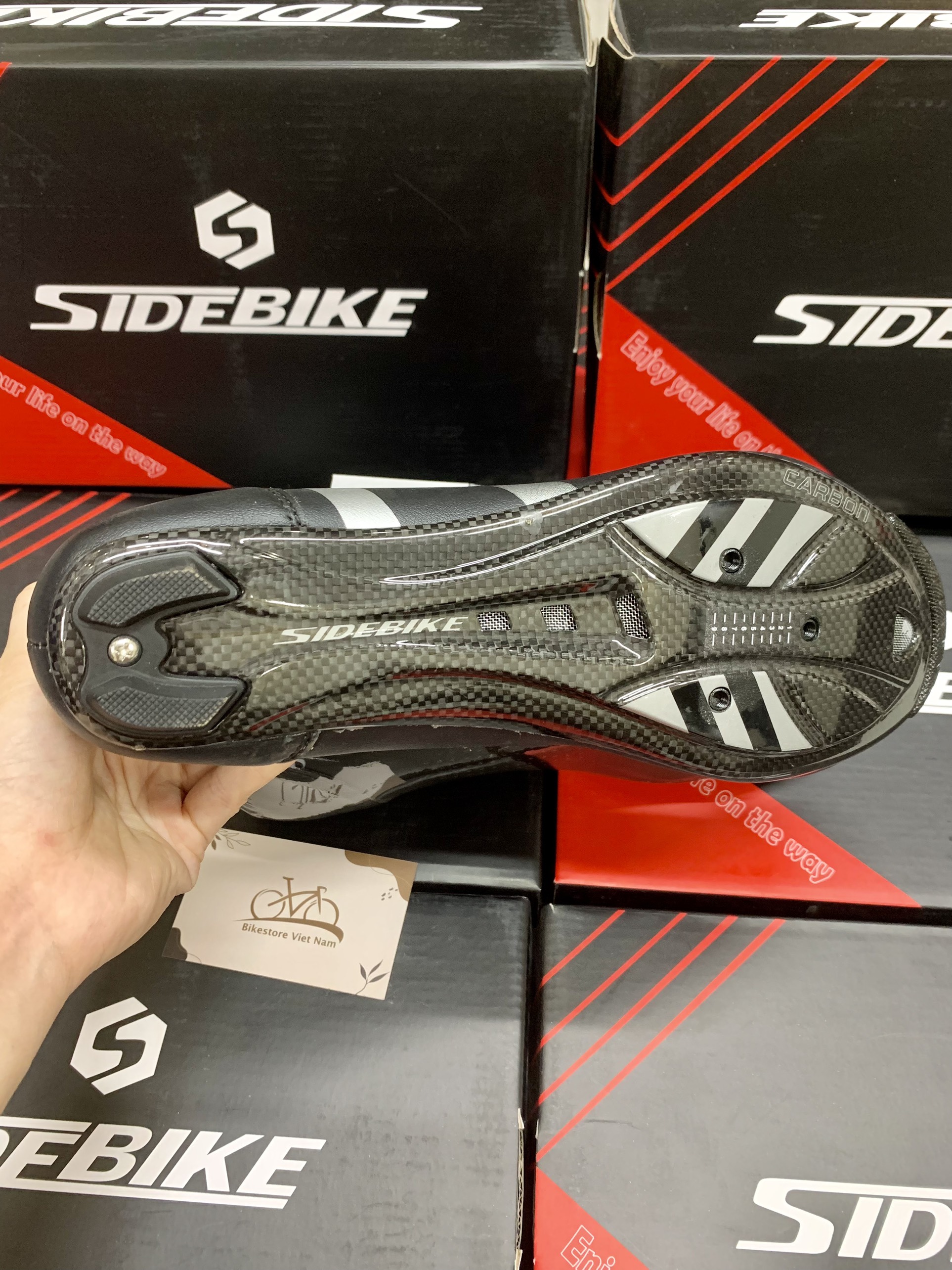 Giày Xe Đạp Side Bike SD015 Pro Rd Đế Carbon Black & Silver