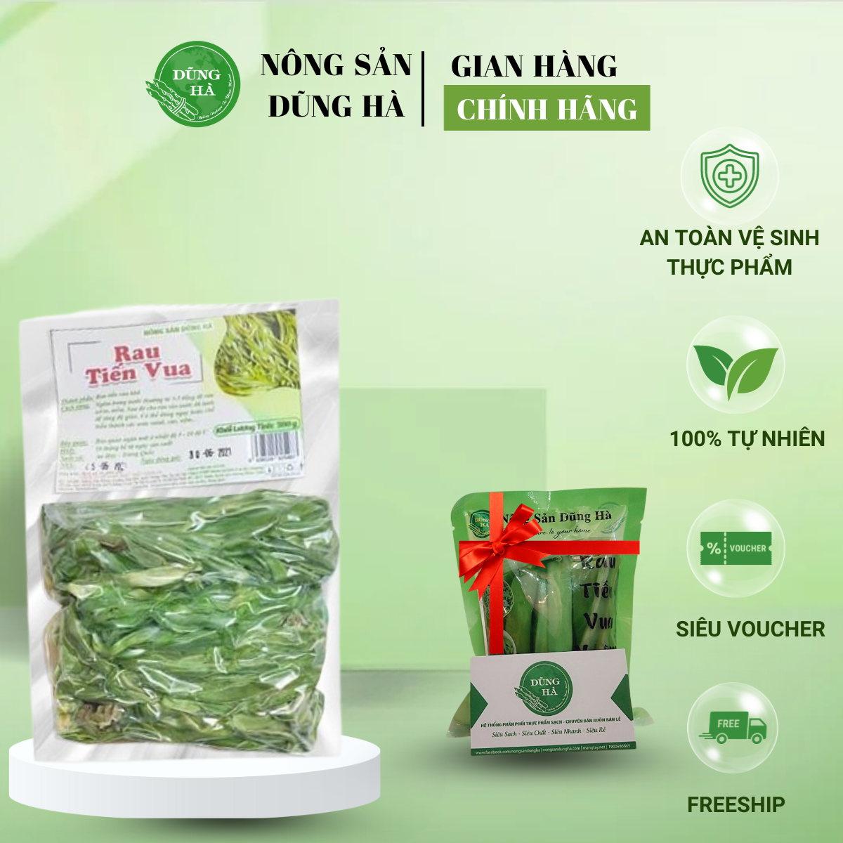 [TẶNG] Rau tiến vua - Rau cần biển khô loại 1 xanh đẹp hút chân không - mua gói mã 1kg tặng 1 gói tiến vua nước.