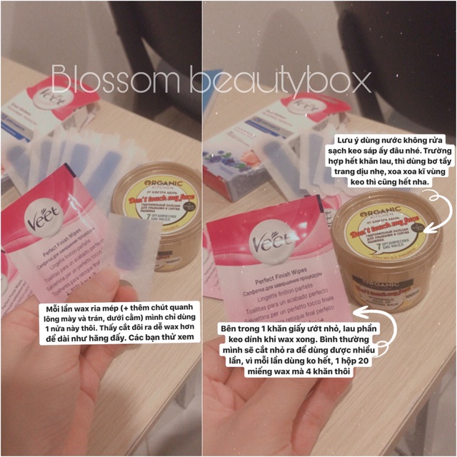 Miếng dán tẩy lông WAX lông mặt ria mép VEET