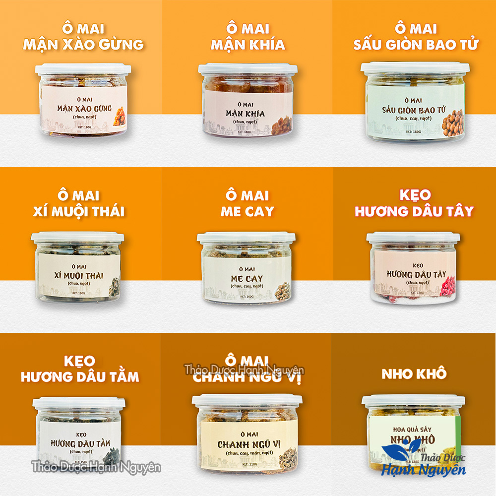 Ô mai mơ mặn (Đồ ăn vặt, đặc sản Hà Nội, xí muội) - Thảo Dược Hạnh Nguyên