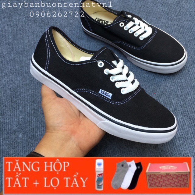 [TẶNG TẤT + HỘP + LỌ TẨY ] GIÀY thể thao nam nữ vans classic đen