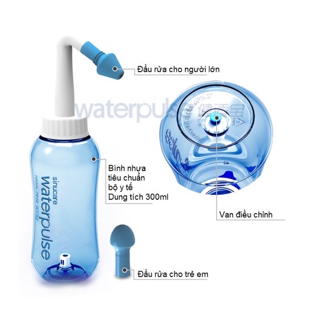 Bình rửa mũi Waterpulse vệ sinh sạch sẽ mũi dễ dàng