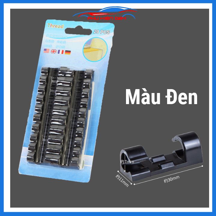 Combo 20 nẹp dây điện dán tường siêu dính, kẹp dây điện cố định và giữ dây điện dễ lắp đặt