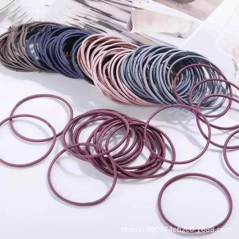 Set gồm 3 chun cột tóc lông tai thỏ phong cách Hàn Quốc