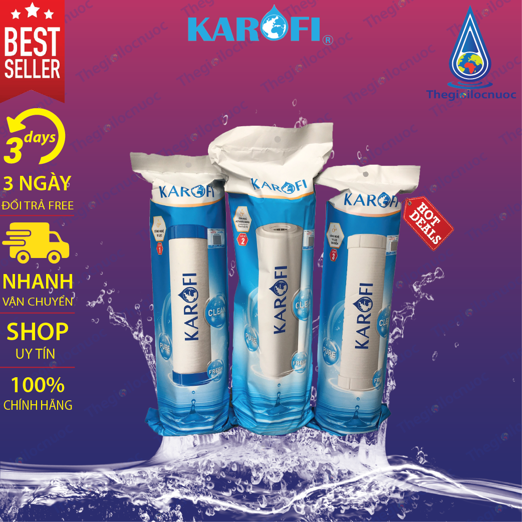 [HCM]Bộ 3 Lõi Lọc Nước Karofi 123