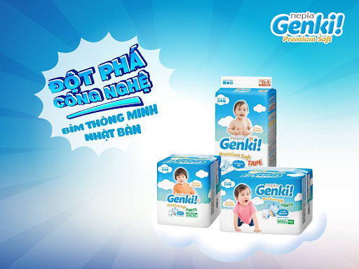 Bỉm GENKI Dán S72/M64/L54/XL44 [ Chính hãng ]