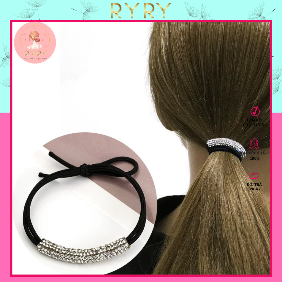 Dây Cột Tóc Đính Đá Xinh Xắn Thời Trang Hàn Quốc