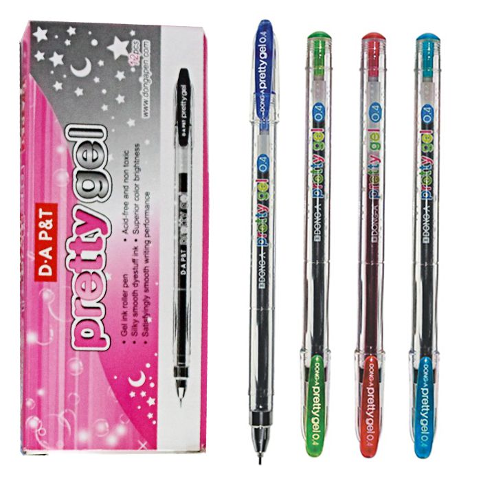 Hộp 12 Viết Nước Pretty gel 0.38mm Đông A ( xanh, tím, đỏ, đen )