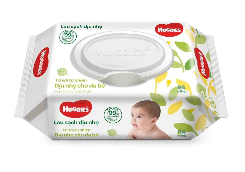 [HCM]Khăn ướt Huggies 64 miếng