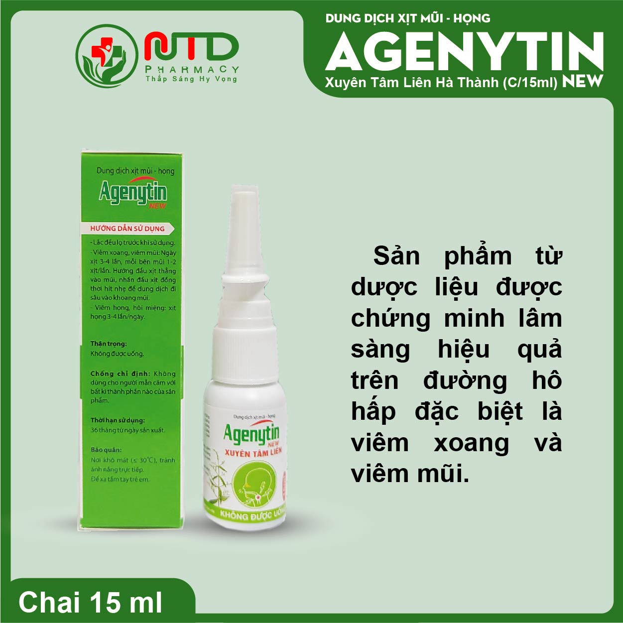 Agenytin New Dung dịch xịt mũi họng