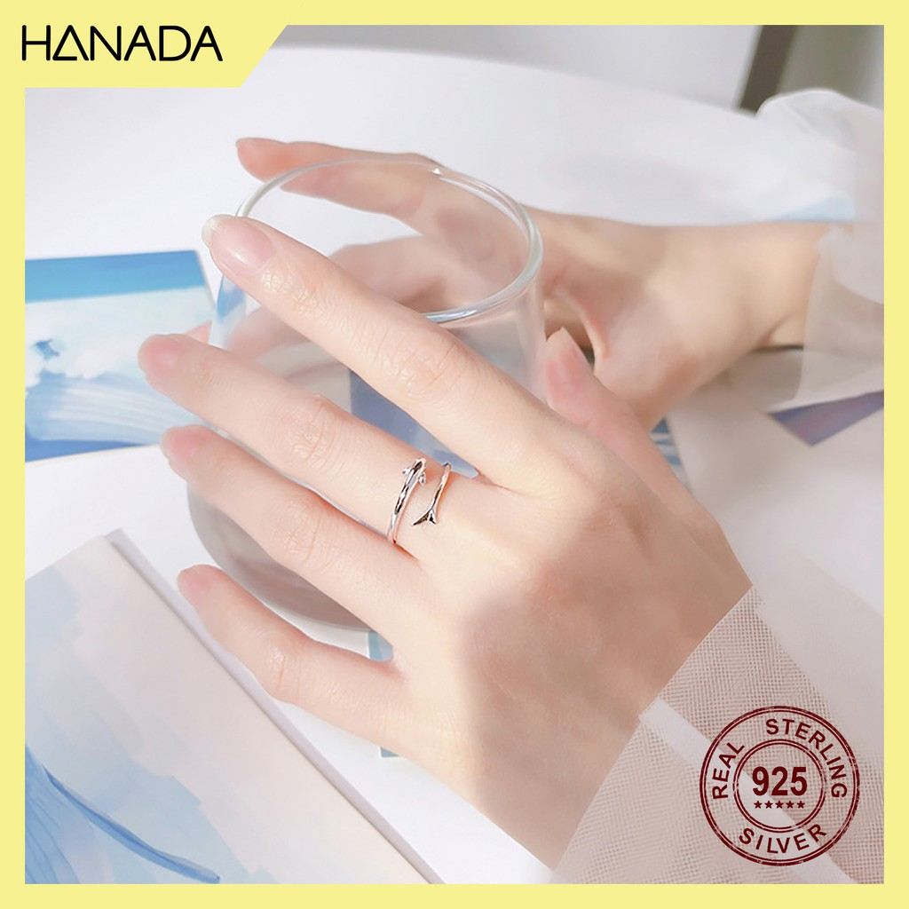 Nhẫn Bạc 925 Hanada 0639 Cá Heo Freesize