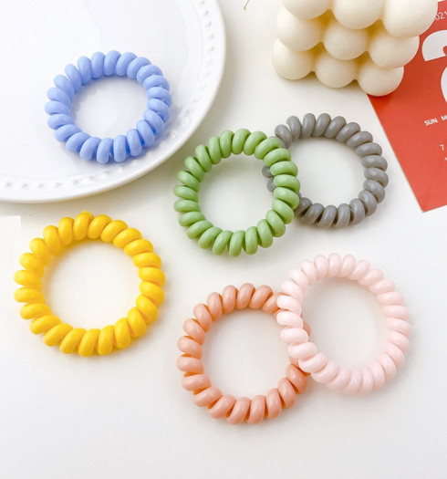 Set 5 cột tóc lò xo màu pastel nhẹ nhàng