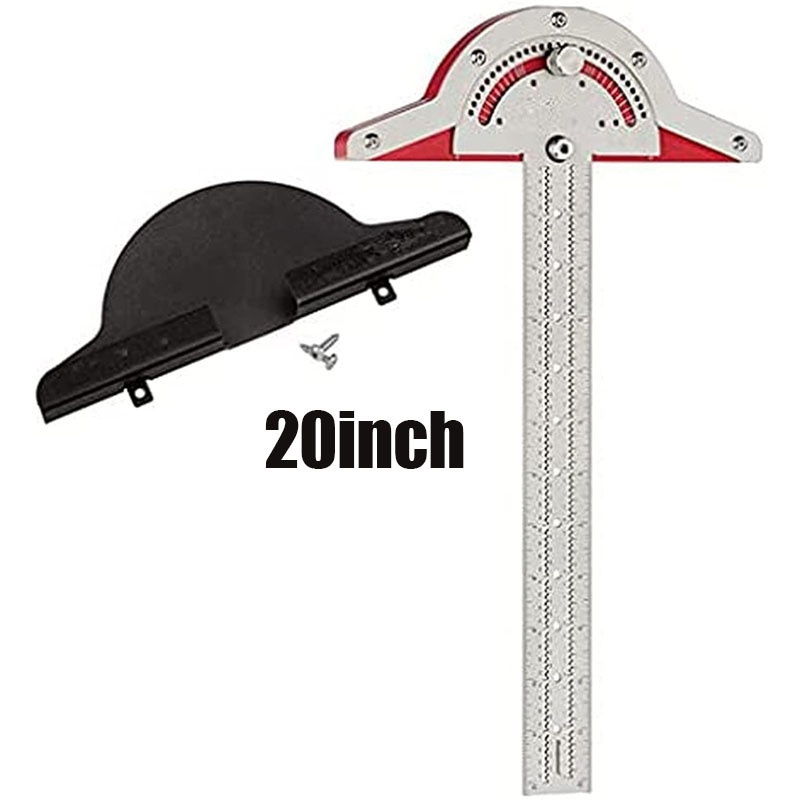 Woodworkers Edge Rule, Adjustable Angle Protractor Two Arm Woodworking Ruler Angle Measure Tool for Engineering/School/Office/Architect/Drawing