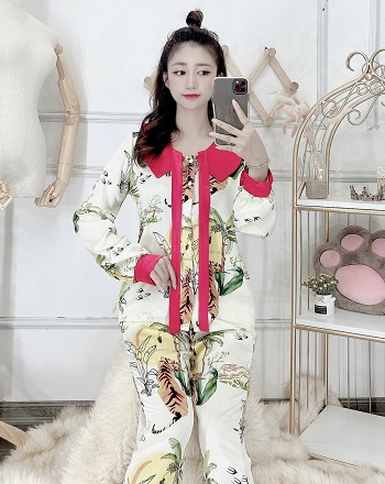 [HCM]SÉT BỘ LỤA SATIN BÁNH BÈO CỔ PHỐI THÊM NƠ