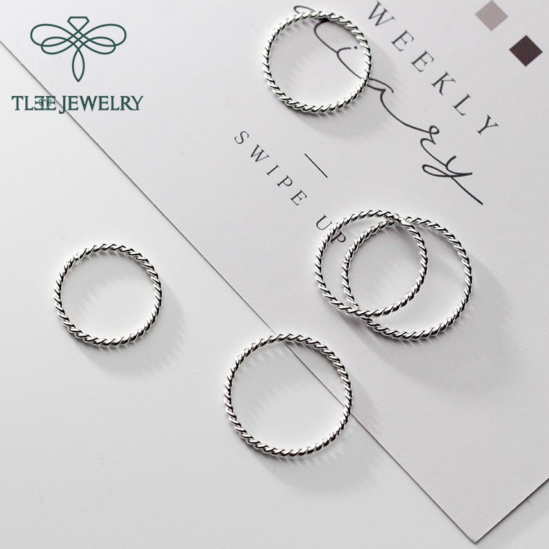 Nhẫn bạc TLEE xoắn bạc nguyên chất basic cá tính TleeJewelry A0279