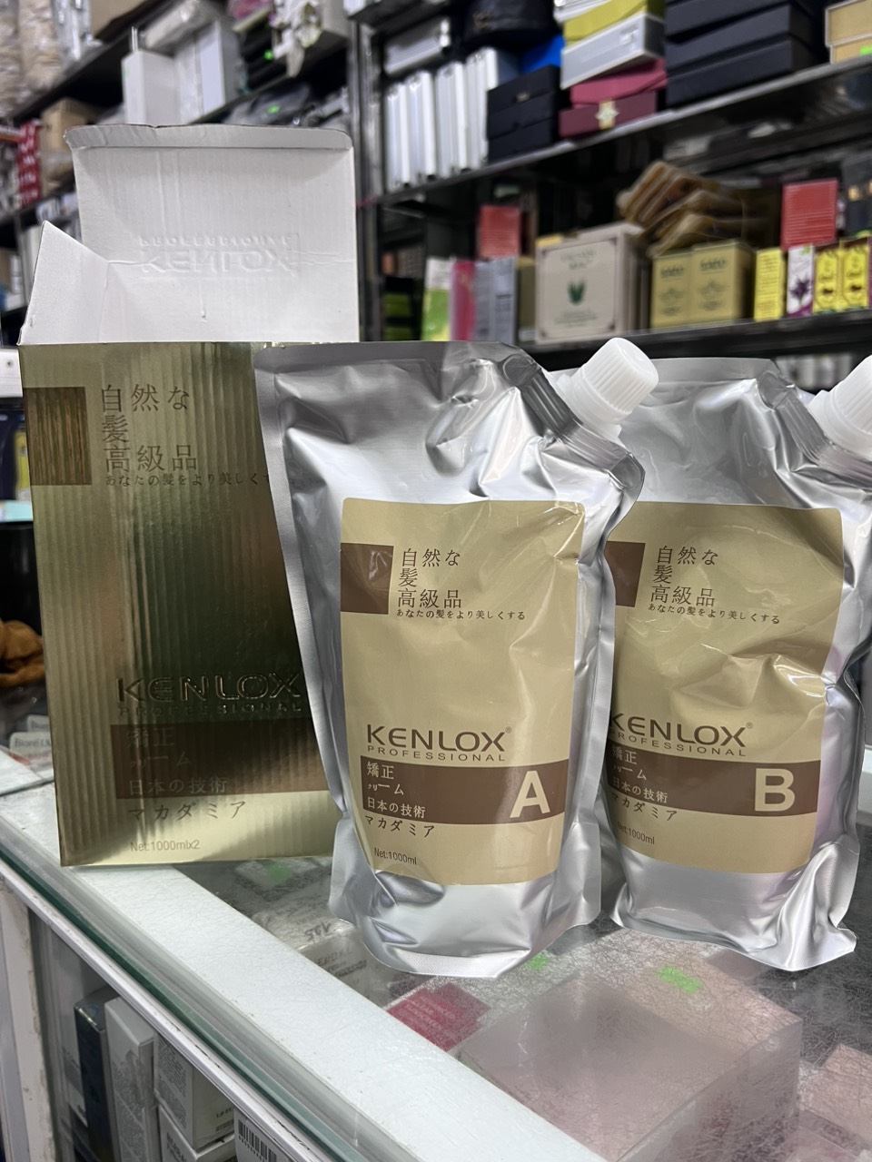 Kem Ép Tóc Kenlox thơm mùi cafe Macadamia 1000ml x2