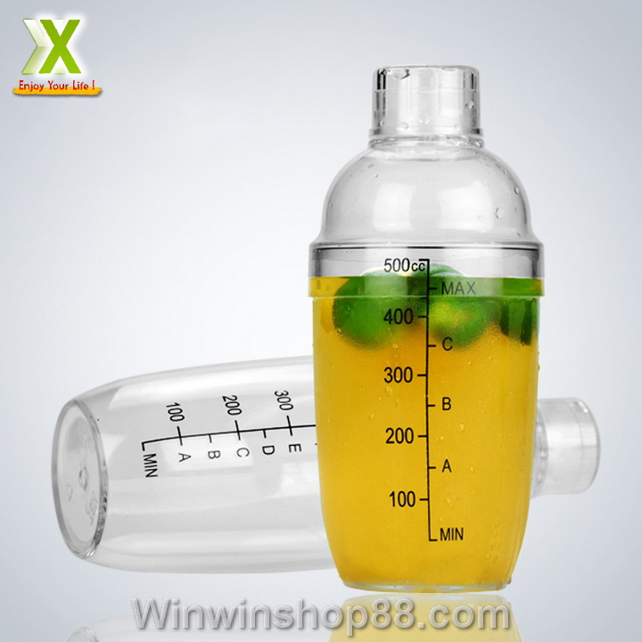[FREESHIP MAX 15K][HCM]Bình Pha Dụng cụ pha chế Cocktail Shaker 530ML (Có Chia Vạch Đen)