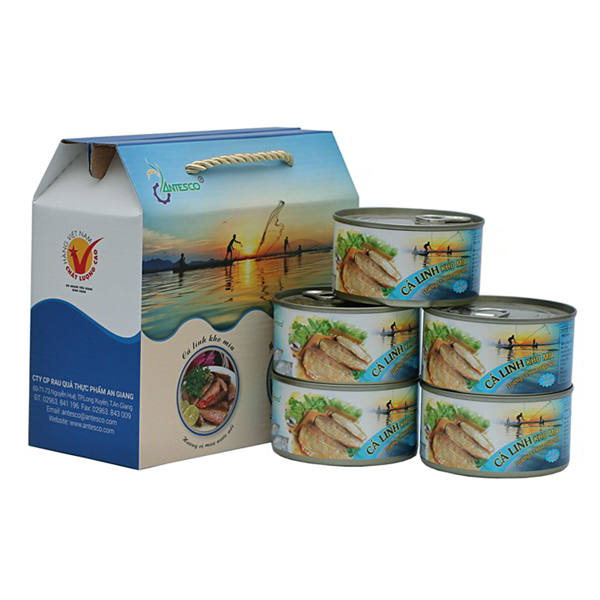 HCMThùng 06 hộp Cá Linh kho mía - Antesco - Thực phẩm đóng hộp đặc sản