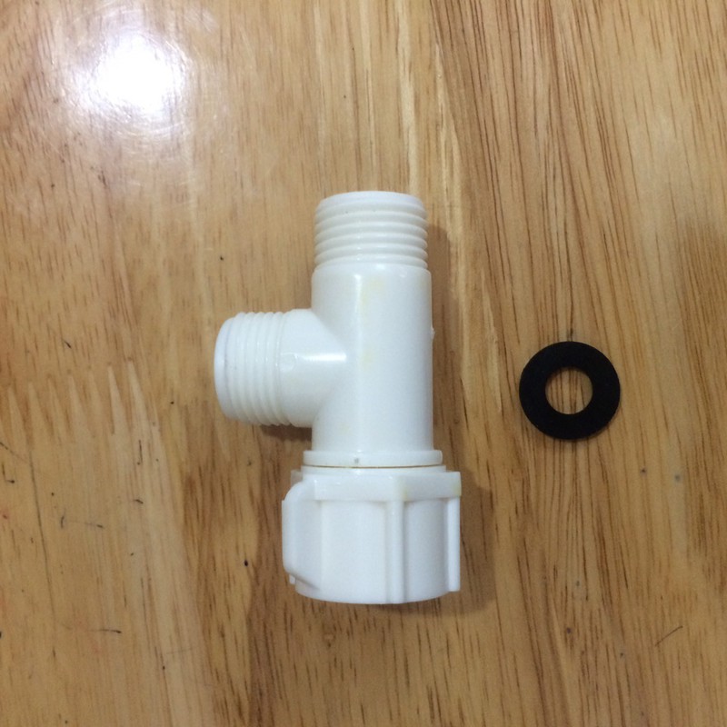 ĐẦU NỐI T NHỰA TRẮNG REN 21mm CHIA 1 RA 2 ĐƯỜNG NỐI REN 21mm. TH 746