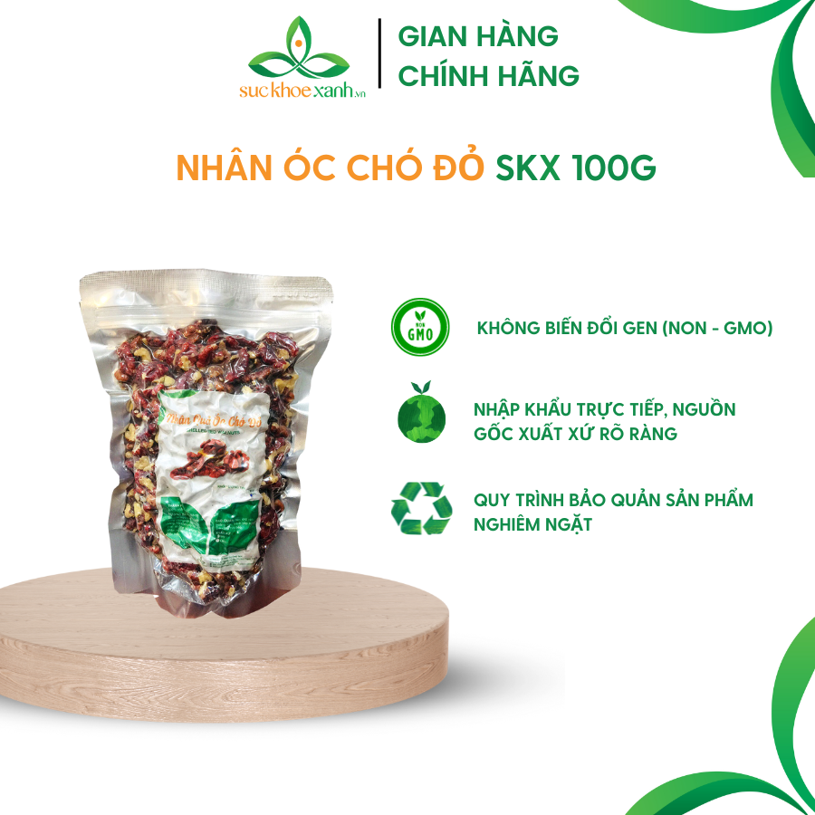 Nhân óc chó đỏ nhập khẩu Mỹ - Túi 100gr - Hàng chính hãng