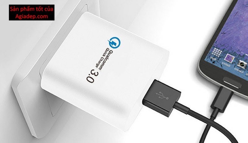 Củ sạc USB công nghệ QC3.0 (Sạc nhanh) Qualcomm - Hàng Xịn (Hình lập phương)