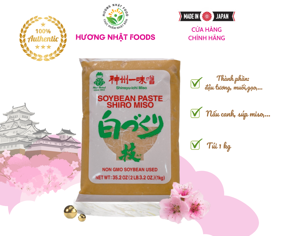 [CHUẨN NHẬT 100%] Đậu Tương SHIRO MISO Nhật Bản 1KG (Dùng nấu súp, canh,...)