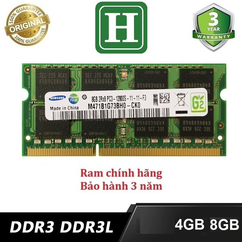 Bảng giá Ram Laptop 4Gb, 8Gb PC3L (DDR3L) bus 1600 và một số loại khác, hàng tháo máy chính hãng, bảo hành 3 năm Phong Vũ