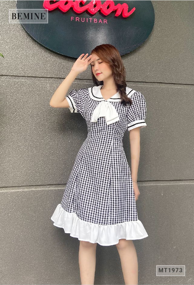 Đầm caro đuôi cá