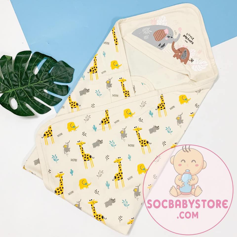 Chăn ủ sơ sinh cotton Mipbi