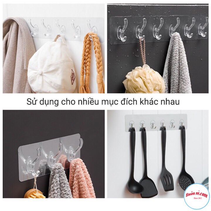 [HÀNG TỐT] Miếng dán tường 6 móc treo