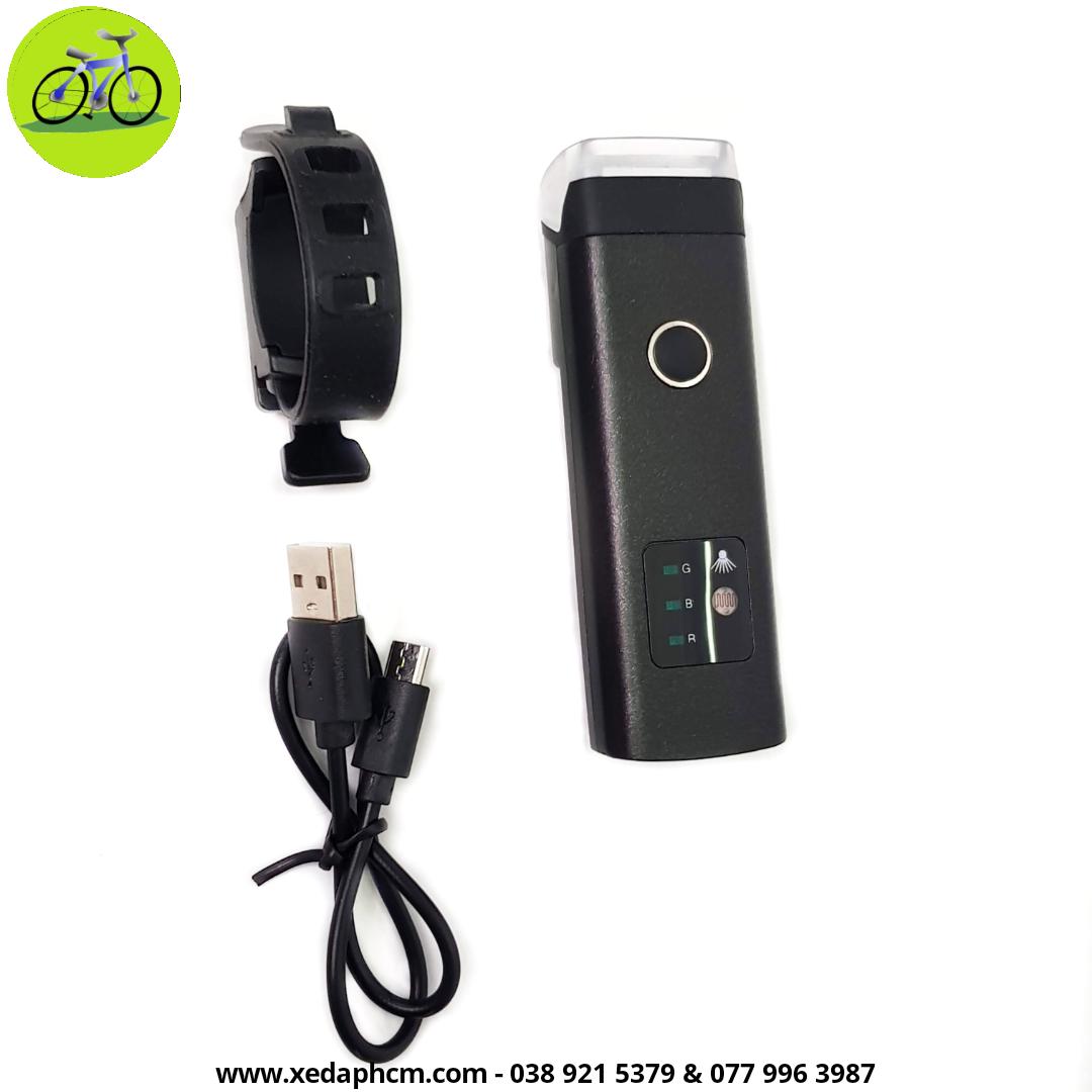 [HCM]Đèn xe đạp trước Led siêu sáng có sạc USB
