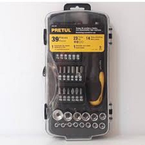 Bộ đầu khẩu và mũi vít 39 chi tiết pretul - 23971